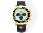 Rolex Daytona 904L Steel 40mm Ceramic Bezel Platinum Markers Blue Face Oysterflex Band Watch